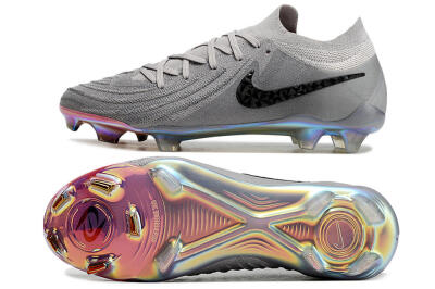 Nike Phantom Luna Elite NU FG Low-Tops Football Boots - Grey/Black/Blue
