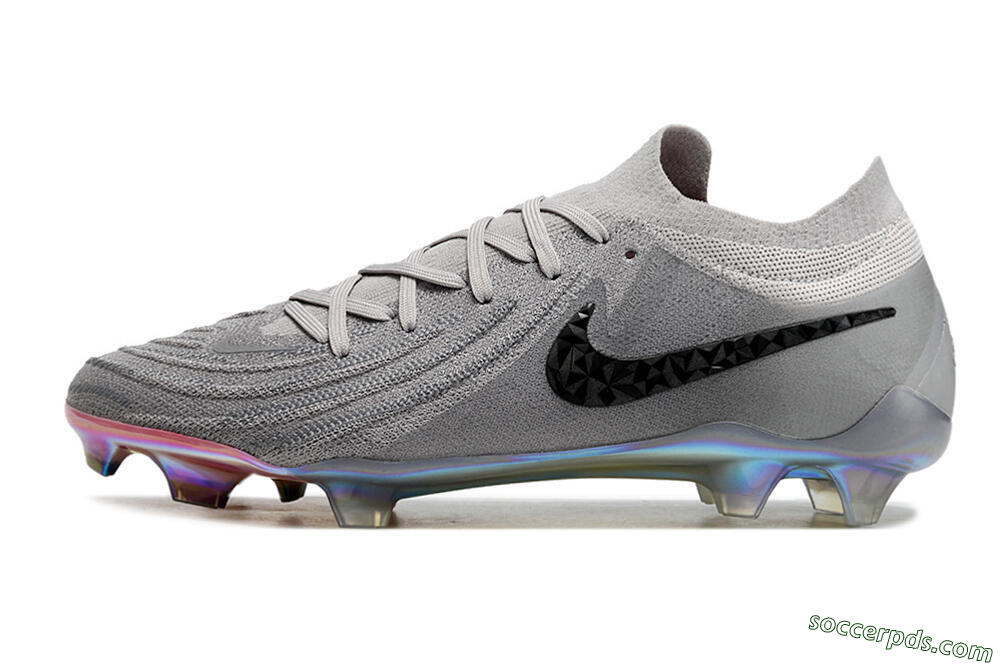 Nike Phantom Luna Elite NU FG Low-Tops Football Boots - Grey/Black/Blue 2