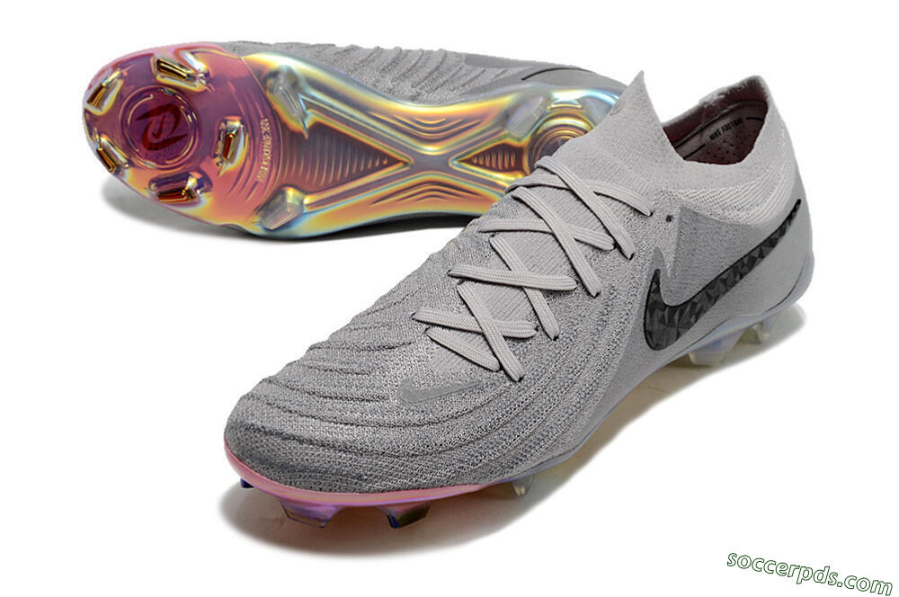 Nike Phantom Luna Elite NU FG Low-Tops Football Boots - Grey/Black/Blue 3