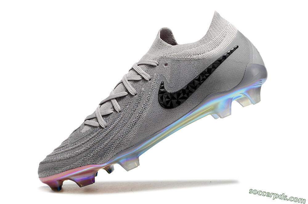 Nike Phantom Luna Elite NU FG Low-Tops Football Boots - Grey/Black/Blue 5