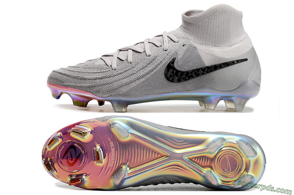 Nike Phantom Luna Elite NU FG High-Tops Football Boots - Grey/Black/Blue 0