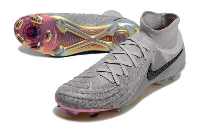Nike Phantom Luna Elite NU FG High-Tops Football Boots - Grey/Black/Blue