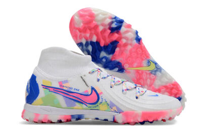Nike Phantom Luna 2 Elite TF High-Tops Football Shoes - White/Pink/Blue