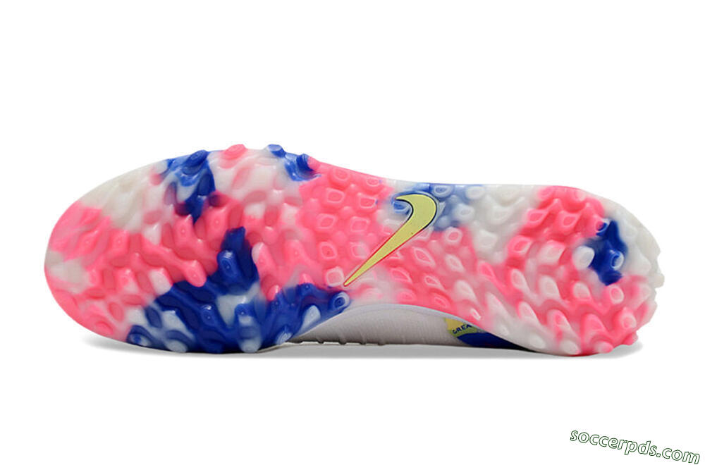 Nike Phantom Luna 2 Elite TF High-Tops Football Shoes - White/Pink/Blue 6