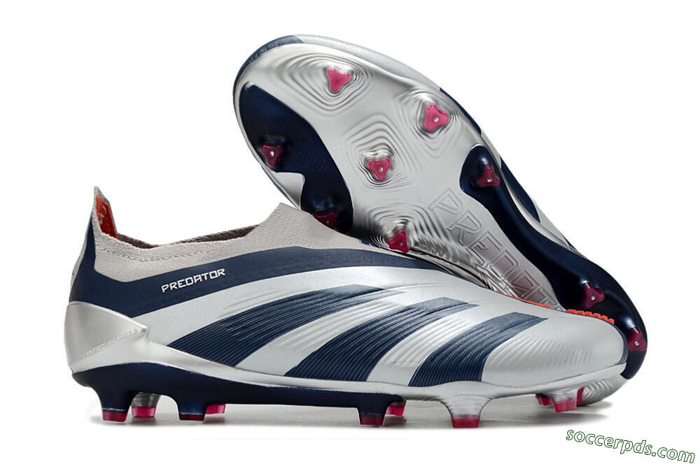 Adidas Predator Accuracy+ Laceless FG Low-Tops Football Boots - Silver/Blue/Red 1
