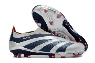 Adidas Predator Accuracy+ Laceless FG Low-Tops Football Boots - Silver/Blue/Red