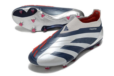 Adidas Predator Accuracy+ Laceless FG Low-Tops Football Boots - Silver/Blue/Red