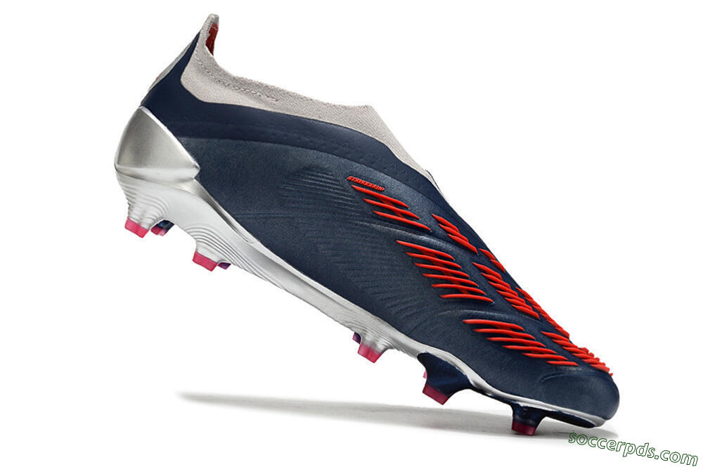 Adidas Predator Accuracy+ Laceless FG Low-Tops Football Boots - Silver/Blue/Red 4