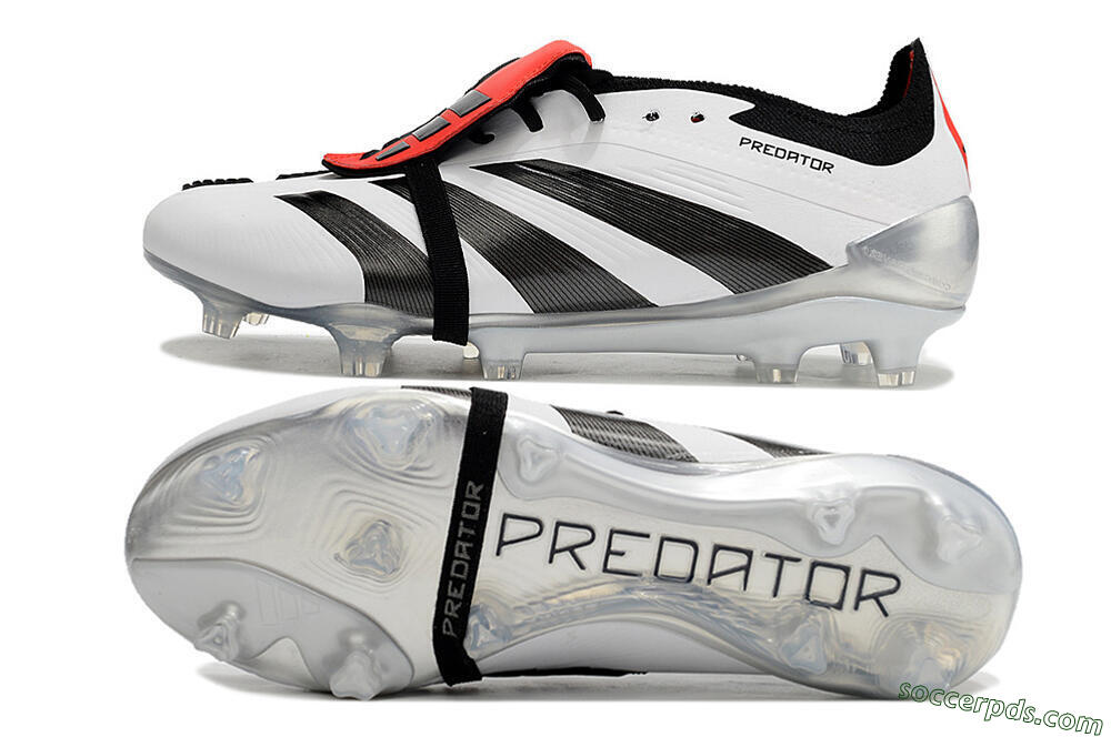 Adidas Predator Elite Foldover Tongue FG Low-Tops Football Boots - White/Black/Red 0