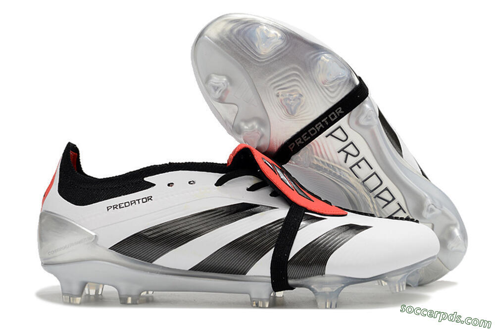 Adidas Predator Elite Foldover Tongue FG Low-Tops Football Boots - White/Black/Red 1