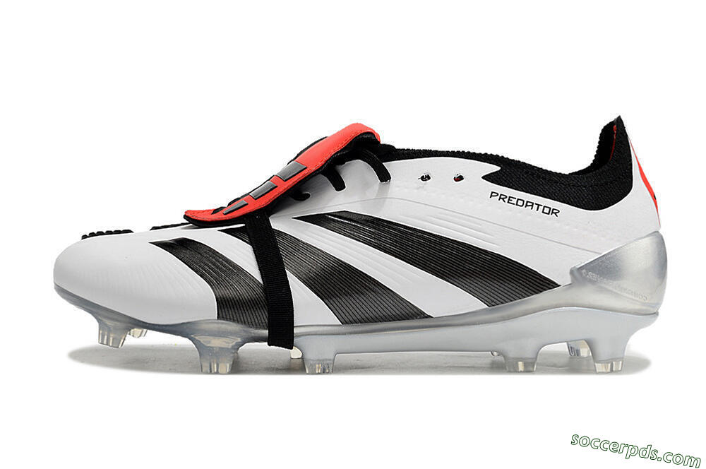 Adidas Predator Elite Foldover Tongue FG Low-Tops Football Boots - White/Black/Red 2