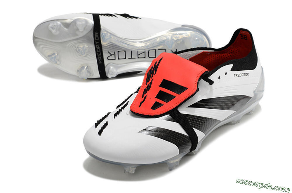 Adidas Predator Elite Foldover Tongue FG Low-Tops Football Boots - White/Black/Red 3