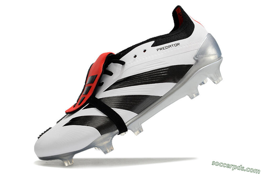 Adidas Predator Elite Foldover Tongue FG Low-Tops Football Boots - White/Black/Red 5