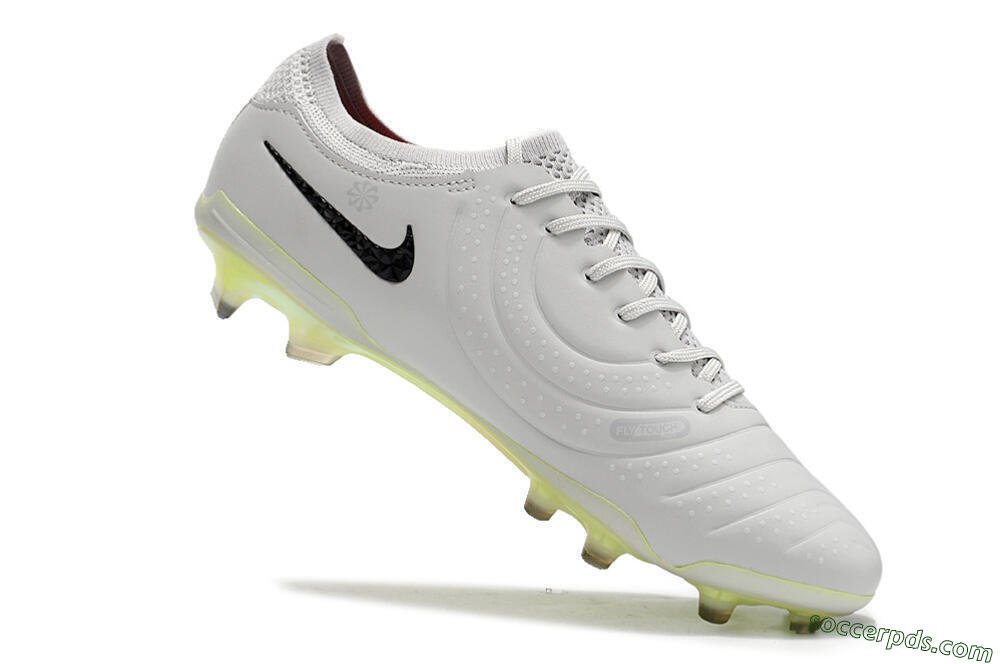 Nike Tiempo Legend 10 Elite FG Low-Tops Football Boots - Grey/Black/Yellow 4