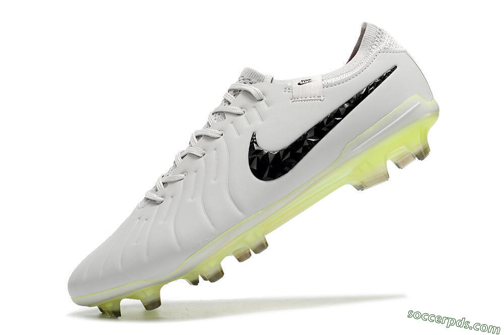 Nike Tiempo Legend 10 Elite FG Low-Tops Football Boots - Grey/Black/Yellow 5