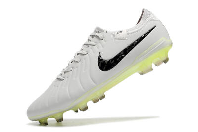 Nike Tiempo Legend 10 Elite FG Low-Tops Football Boots - Grey/Black/Yellow