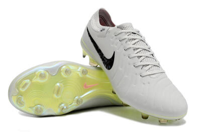 Nike Tiempo Legend 10 Elite FG Low-Tops Football Boots - Grey/Black/Yellow