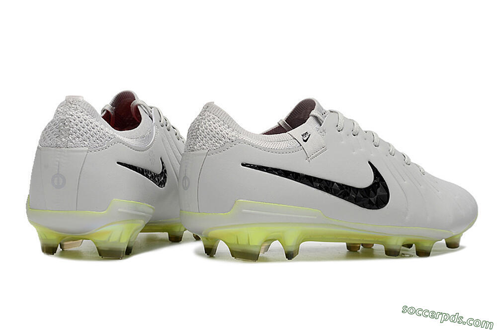 Nike Tiempo Legend 10 Elite FG Low-Tops Football Boots - Grey/Black/Yellow 6