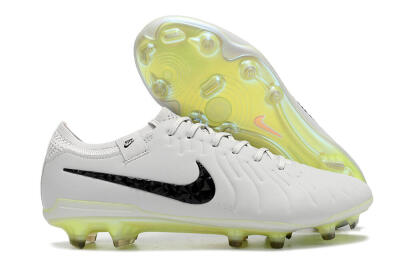 Nike Tiempo Legend 10 Elite FG Low-Tops Football Boots - Grey/Black/Yellow
