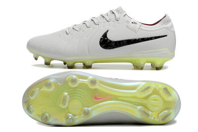 Nike Tiempo Legend 10 Elite FG Low-Tops Football Boots - Grey/Black/Yellow
