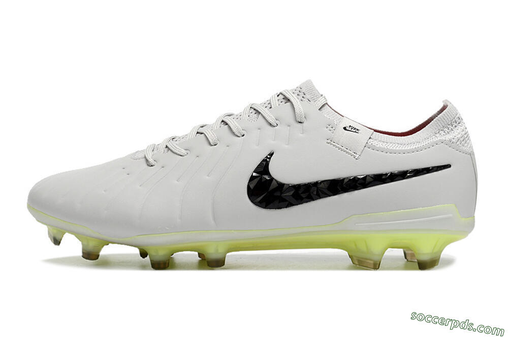 Nike Tiempo Legend 10 Elite FG Low-Tops Football Boots - Grey/Black/Yellow 2