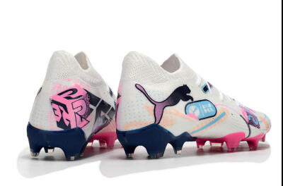 Puma Future Ultimate FG Low-Tops Football Boots - White/Blue/Black/Pink