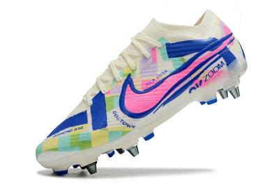 Nike Air Zoom Mercurial Vapor 15 Elite SG Low-Tops Football Boots - White/Blue/Pink
