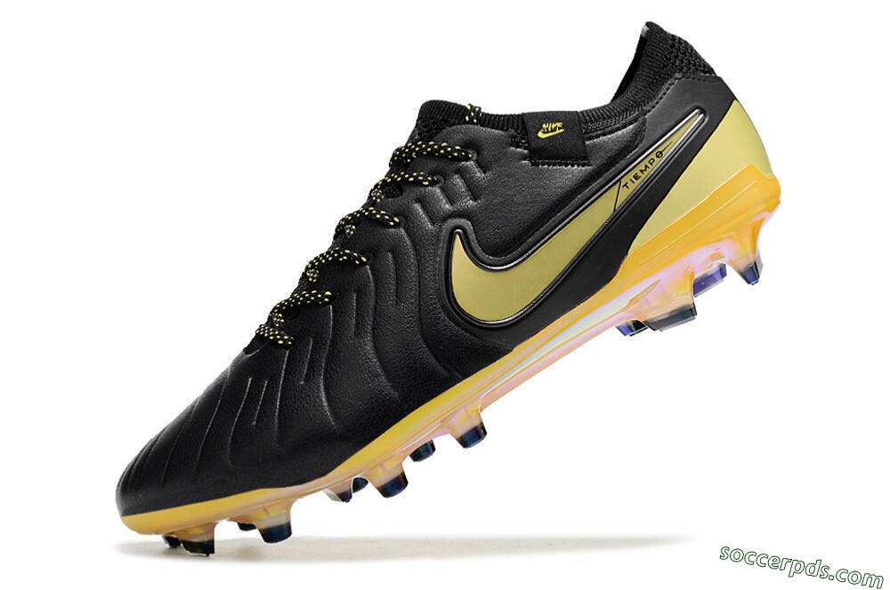 Nike Tiempo Legend 10 Elite FG Low-Tops Football Boots - Black/Gold 5