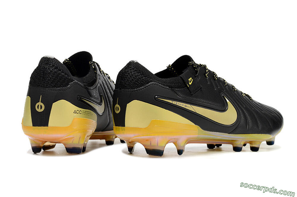 Nike Tiempo Legend 10 Elite FG Low-Tops Football Boots - Black/Gold 6