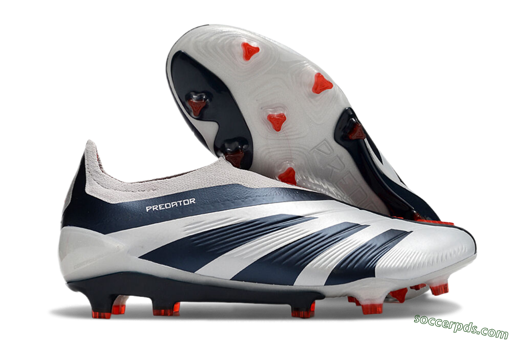 Adidas Predator Accuracy+ Laceless FG Low-Tops Football Boots - Silver/Blue/Red 1