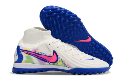 Nike Phantom GX 2 Luna Elite TF High-Tops Football Shoes - White/Blue/Pink