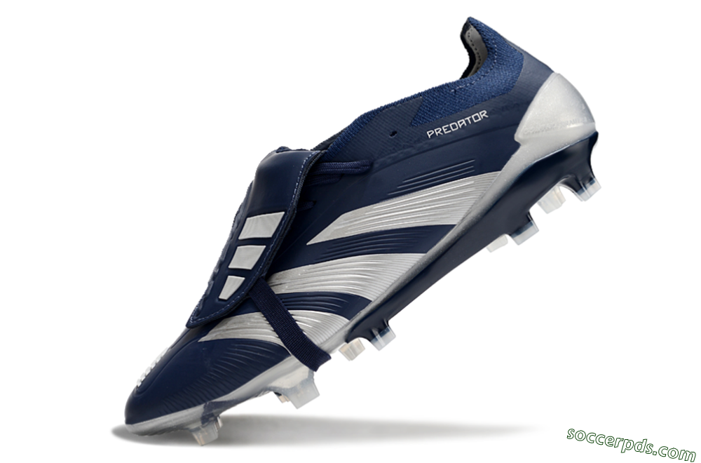 Adidas Predator Elite Foldover Tongue FG Low-Tops Football Boots - Blue/White/Silver 5