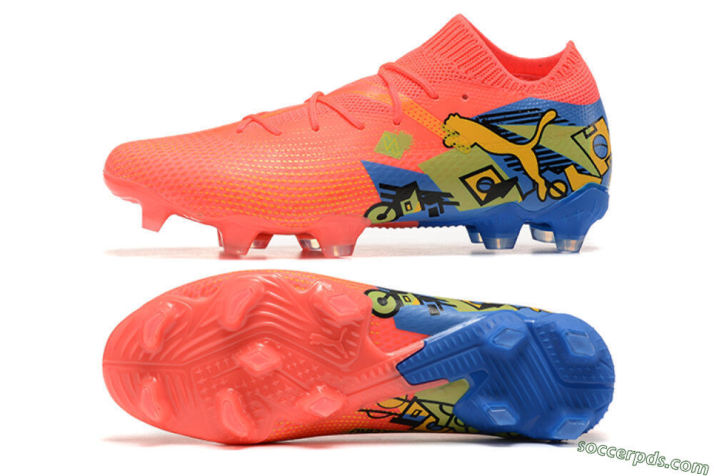 Puma Future Ultimate FG Low-Tops Football Boots - Red/Blue/Yellow 0