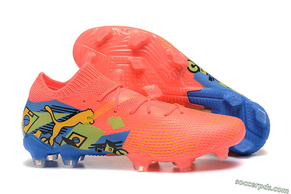 Puma Future Ultimate FG Low-Tops Football Boots - Red/Blue/Yellow 1