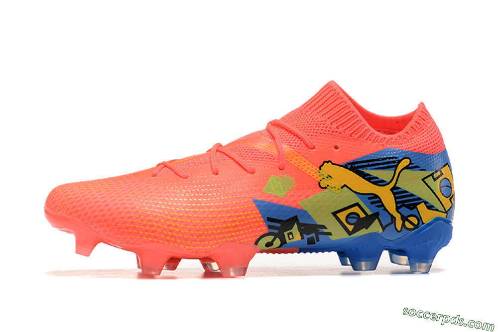 Puma Future Ultimate FG Low-Tops Football Boots - Red/Blue/Yellow 2