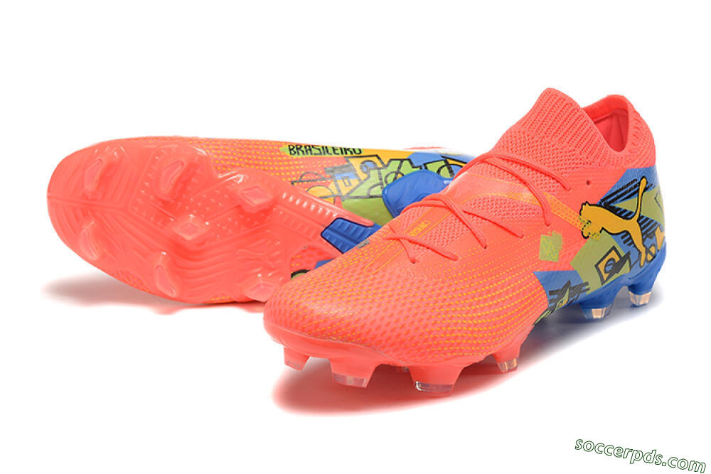Puma Future Ultimate FG Low-Tops Football Boots - Red/Blue/Yellow 3