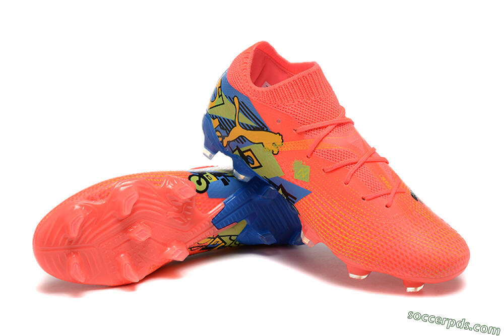 Puma Future Ultimate FG Low-Tops Football Boots - Red/Blue/Yellow 4