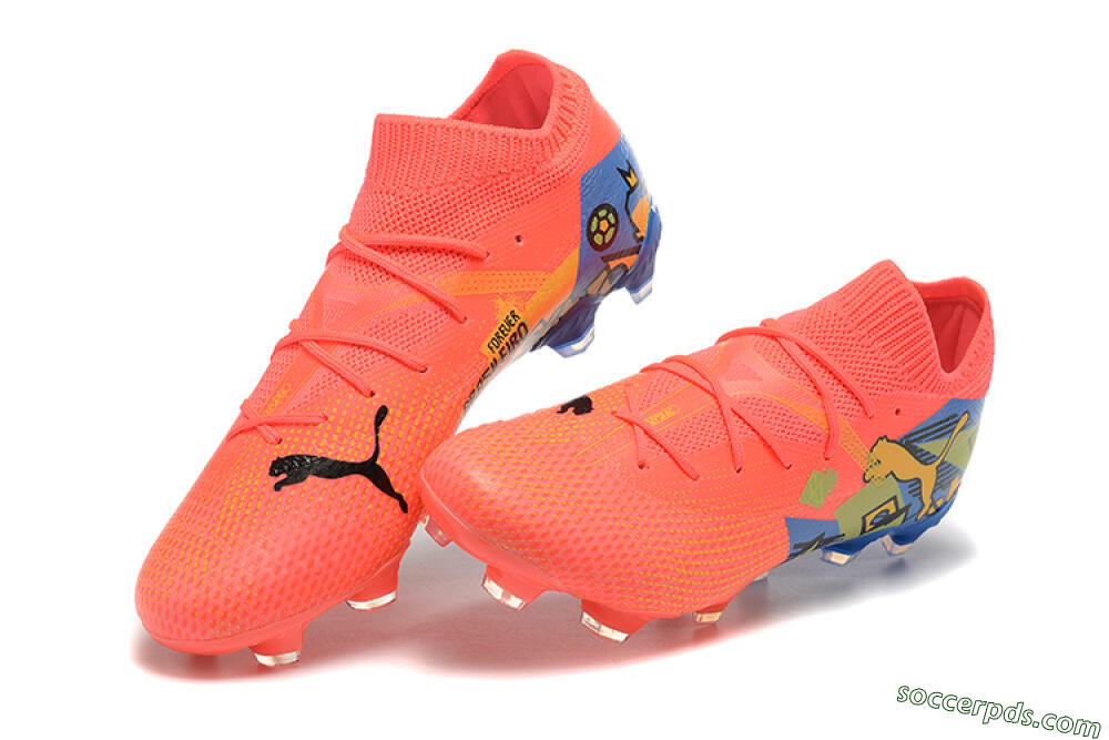 Puma Future Ultimate FG Low-Tops Football Boots - Red/Blue/Yellow 6