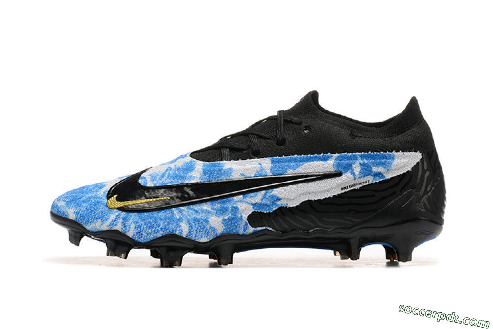 Nike Phantom GX Elite FG Low-Tops Football Boots - Blue/Grey/Black/Gold 2