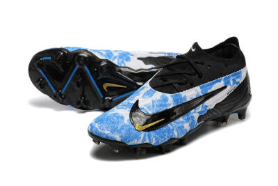 Nike Phantom GX Elite FG Low-Tops Football Boots - Blue/Grey/Black/Gold