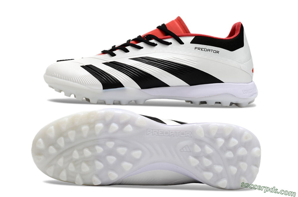 Adidas Predator 24 Elite TF Low-Tops Football Shoes - White/Black/Red 0