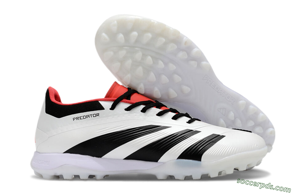Adidas Predator 24 Elite TF Low-Tops Football Shoes - White/Black/Red 1