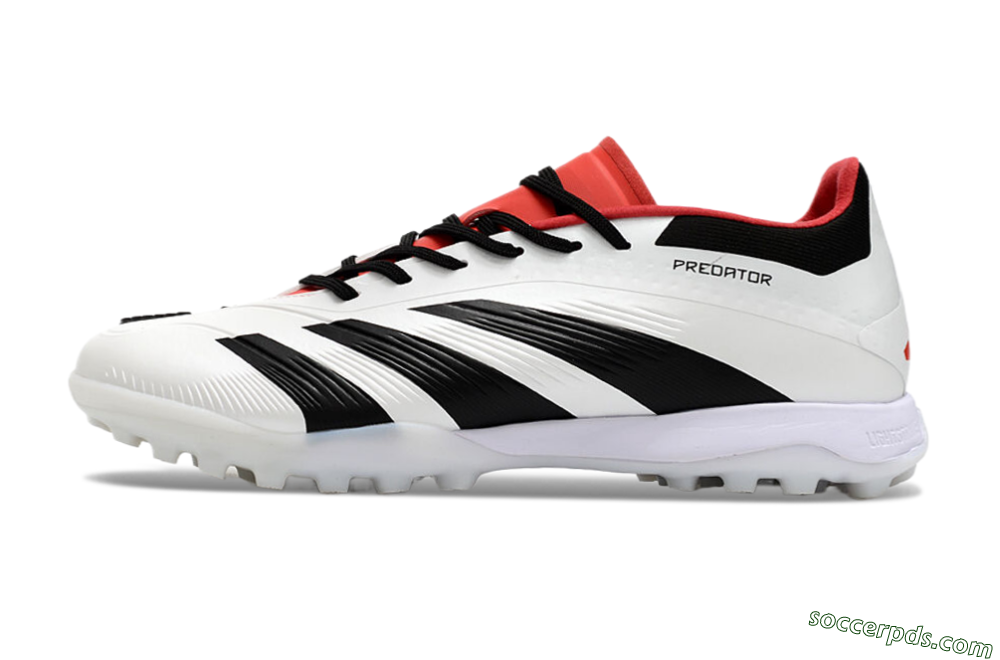 Adidas Predator 24 Elite TF Low-Tops Football Shoes - White/Black/Red 2