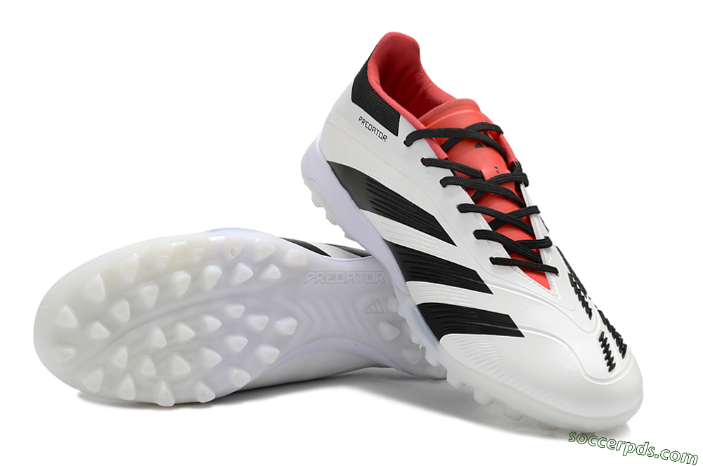 Adidas Predator 24 Elite TF Low-Tops Football Shoes - White/Black/Red 3