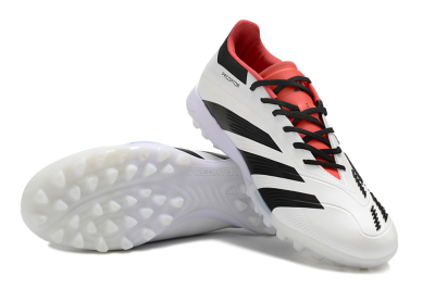 Adidas Predator 24 Elite TF Low-Tops Football Shoes - White/Black/Red