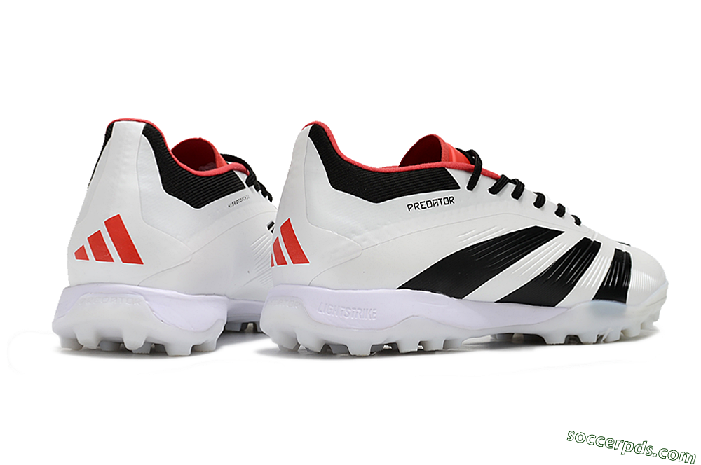 Adidas Predator 24 Elite TF Low-Tops Football Shoes - White/Black/Red 6
