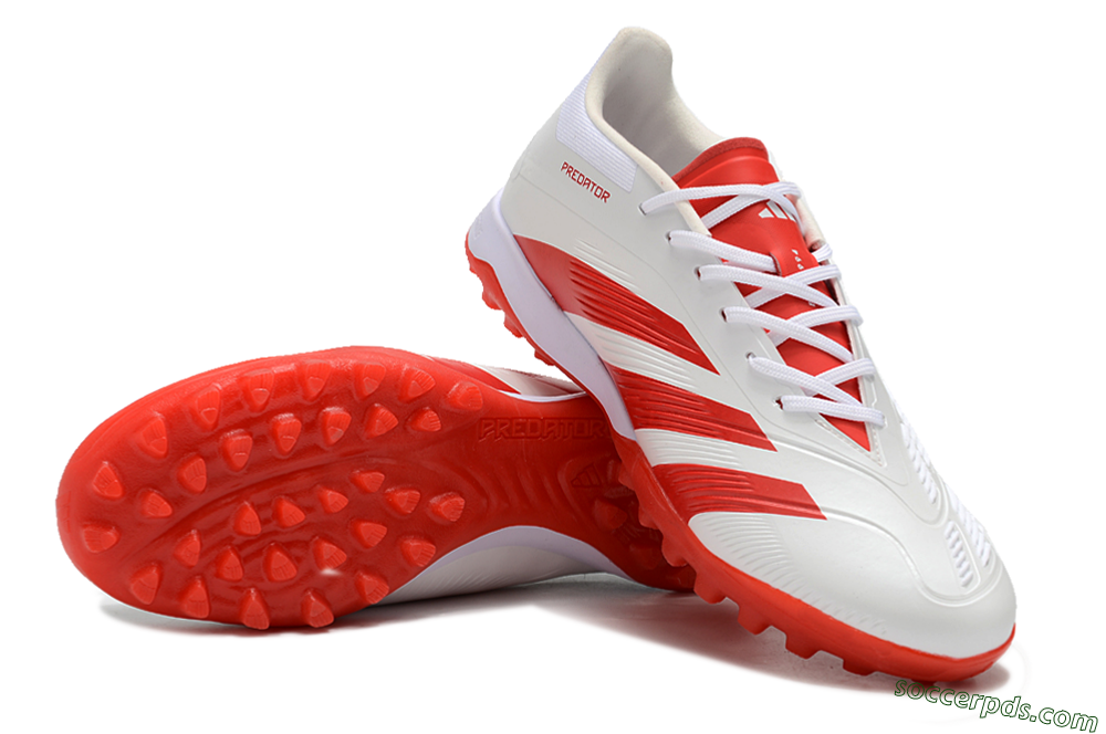 Adidas Predator 24 Elite TF Low-Tops Football Shoes - Beige/Red/White 3