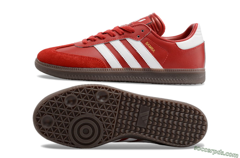 Adidas Samba Messi Indoor TF Low-Tops Football Shoes - Red/White/Brown 0