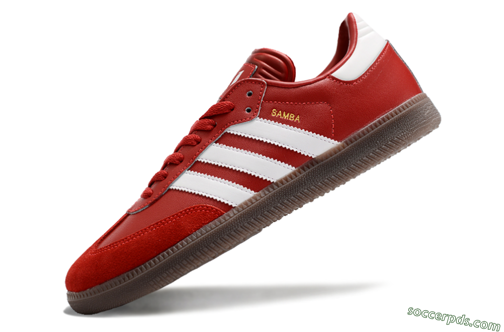 Adidas Samba Messi Indoor TF Low-Tops Football Shoes - Red/White/Brown 5
