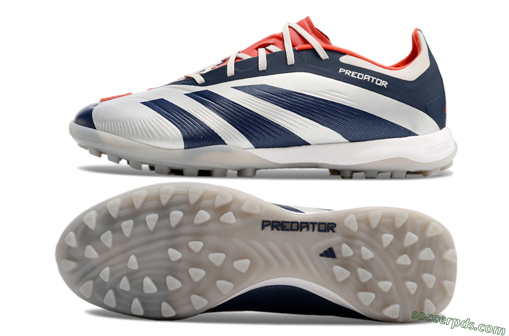 Adidas Predator 24 Elite TF Low-Tops Football Shoes - White/Blue/Red 0